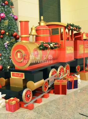 热销厂家制作玻璃钢火车头模型 火车头游乐场火车头摆件 商场造型