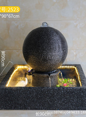 招财流水景观摆件财蛋喷泉流水鱼池酒店茶室景观送礼摆件装饰乔迁