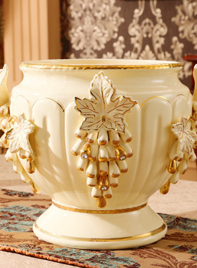 欧式罗马大花瓶摆件客厅奢华柱子陶瓷落地花瓶插花艺装饰花盆