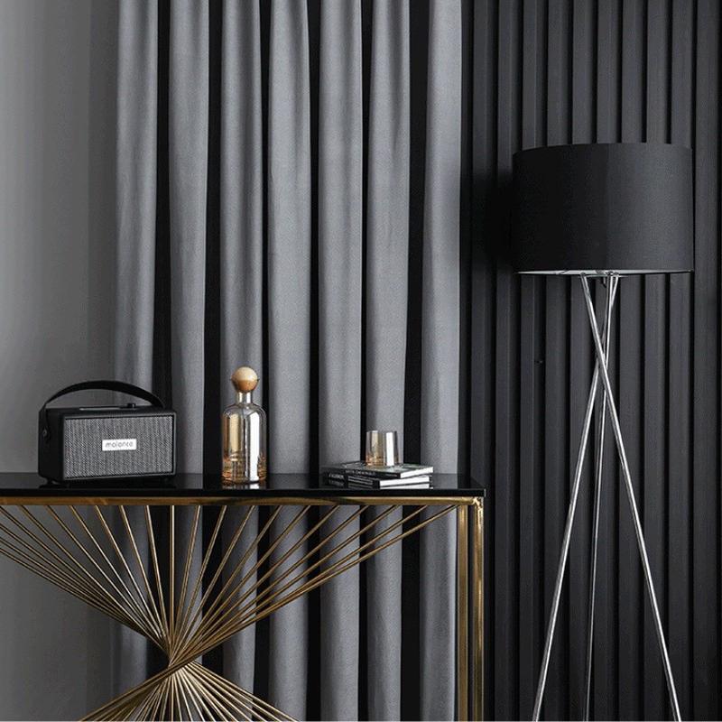 抹茶绿豆蔻北欧鱼骨纹简约遮光加厚丝绒窗帘客厅保暖挡风卧室 - 图3