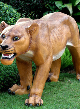 热销户外玻璃钢雕塑仿真大狮子摆件花园林小品广场景观别墅装饰工