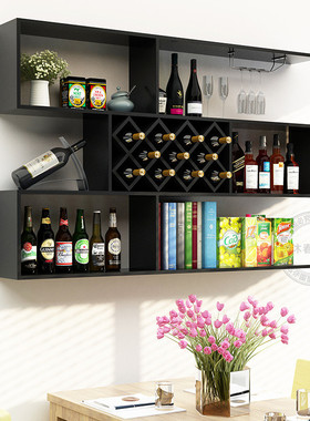 m204批发悬挂式酒架酒柜墙上置物架餐厅吧台实木简约壁挂墙壁装饰