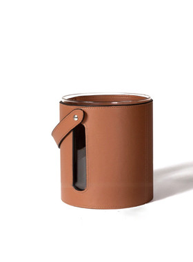 欧式皮革玻璃醒酒器酒具冰桶摆件软装售楼处酒吧水吧摆设厨房餐厅