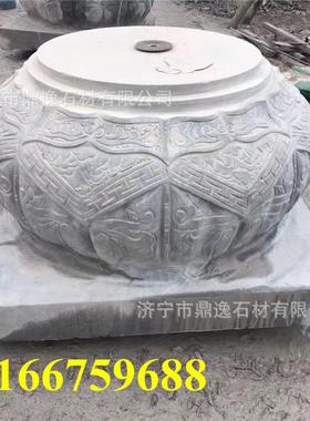 厂家直销青石门墩青石刻画柱础石柱基石古建仿古圆雕柱墩石