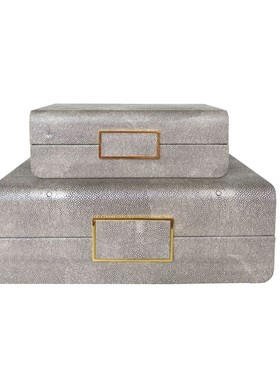 欧式轻奢创意木质皮革白色首饰收纳盒样板房家居卧室客厅装饰摆件