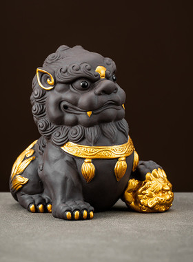 国潮新款紫砂貔貅貔貅功夫茶具配件桌面茶台装饰茶宠可养家居