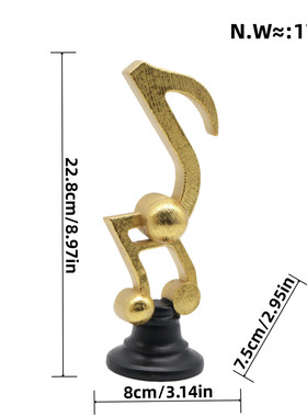 现代简约树脂音符摆件客厅酒柜桌面样板房间办公电视柜装饰工艺品