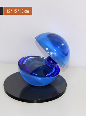 水晶球拼色现代简约贝壳摆件客厅书房售楼部办公室桌面软装饰品