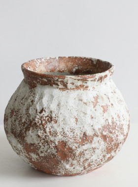 侘陶罐风粗陶花器禅意花瓶插干花中古花瓶手工寂陶瓷日式装饰摆件