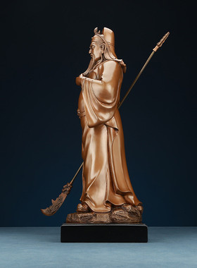 财神爷立关公武财神摆件工艺品家居摆设紫铜开业礼品