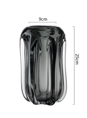 干花花瓶创意简约现代轻奢样板房客厅餐桌插琉璃玻璃软装饰品摆件