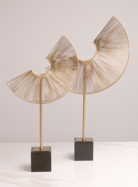 热销几何创意现代轻奢艺术摆件简约房间玄关样板房客厅书房工艺装