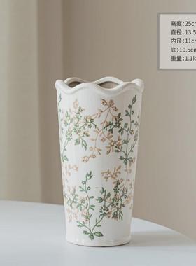 创意轻奢白色陶瓷花瓶高级感电视柜玄关餐桌插花室内装饰花器摆件