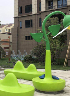 热销广场抽象向日葵仿真花朵植物商场公园玻璃钢雕塑花园装饰摆件