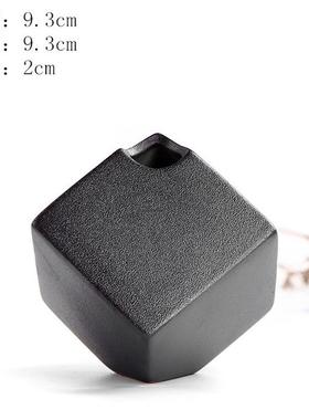 美式日式禅意手工家居饰品中式花插装饰摆件黑白色陶瓷花瓶复古瓶