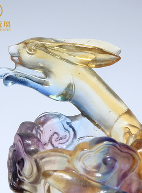 工艺品玉兔笔筒摆件办公室琉璃公司企业商务活动礼品创意客厅装饰