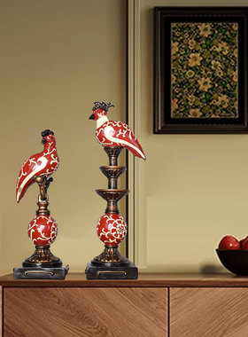 富贵鸟美式酒柜装饰摆件新古典创意软装饰品高档客厅壁炉玄关饰品