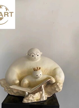 抽象雪人雕塑创意软装酒店饰品大堂装置艺术品样板房大型落地摆件