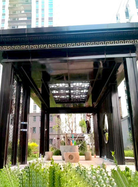 不锈钢廊架雕塑钢结构廊架大型小区户外源头廊架凉亭园林景观厂家