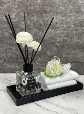 6b76卫生间瓷砖饰品摆件样板间家居软装厂简约时尚浴室托盘香薰毛