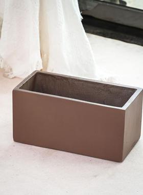 水泥盆镁长方形种植箱花箱户外室内花盆泥花盆落地北欧正方形花盆