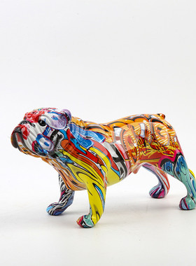 创意树脂工艺品家居装饰摆件客厅轻奢现代卧室动物法斗装饰品摆件