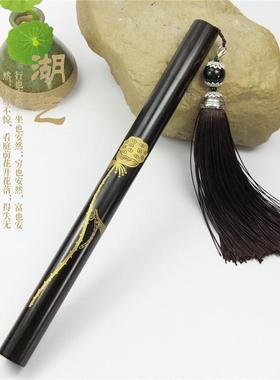 优质紫光檀 长款10克装长款香筒配流苏香管 雕刻莲蓬款