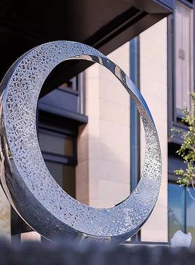 不锈钢景观园林山鹿圆环校园城市地标假小品月亮浪花大型雕塑定制