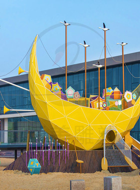 不锈钢流水船公园镂空帆船抽象船游艇船帆一叶扁舟雕塑美陈大摆件