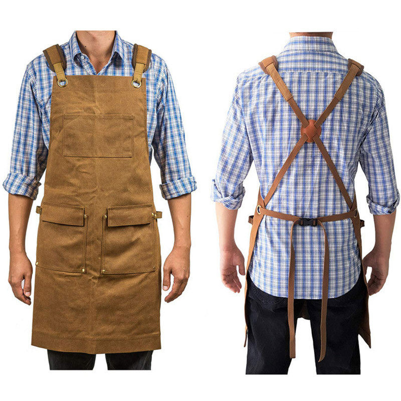 美式厚帆布男士专用围裙定制logo机械匠人手工园艺园林汽修店工装,淘宝优惠券,粉丝福利购,淘宝优惠卷