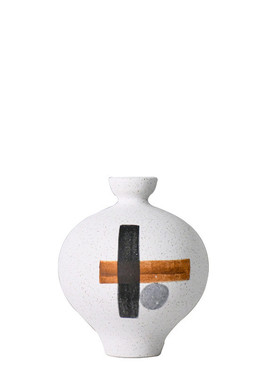 现代简约白色彩绘陶瓷花瓶新中式酒柜书柜餐桌茶几软装插花花器