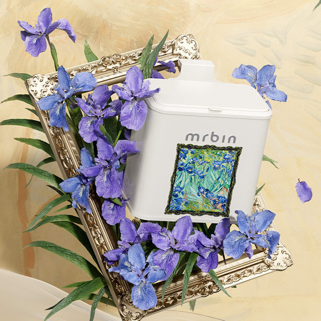 Wheat bucket sunflower kitchen wall-mounted trash can with lid small high-value bathroom sanitary bucket storage barrel