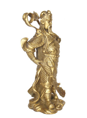 关公铜记铜关公摆件批发杨大小中号关公飘带关公