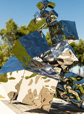 不锈钢雕塑户外大型镂空发光景观美陈装饰摆件广场不锈钢魔方雕塑