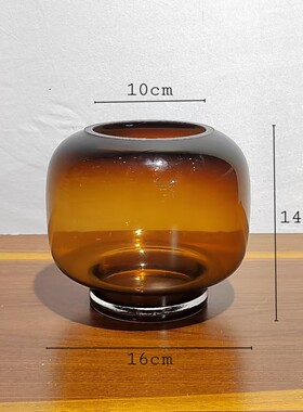 现代简约收口家居花瓶摆件彩色玻璃样板房客厅茶几桌面插花摆件