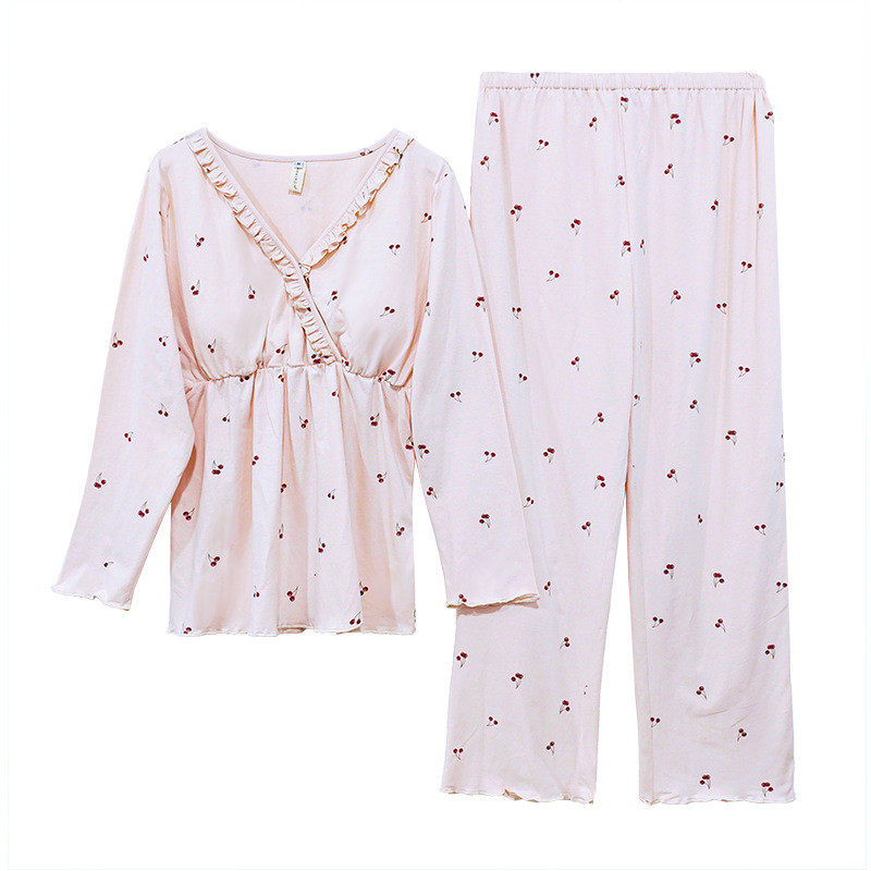 免穿文胸带胸垫◆月子服纯棉产后哺乳喂奶居服春秋怀孕产妇睡衣,淘宝优惠券,粉丝福利购,淘宝优惠卷