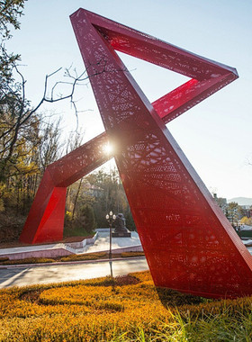 大型不锈钢雕塑厂家户外园林金属创意抽象标志性景观廊架艺术摆件