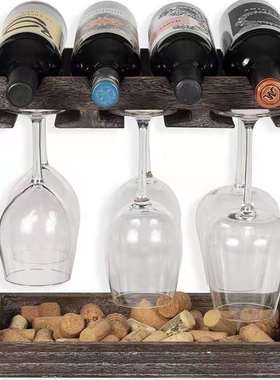 木质红酒架家用木质红酒架创意挂墙葡萄酒展示架摆件装饰架定制