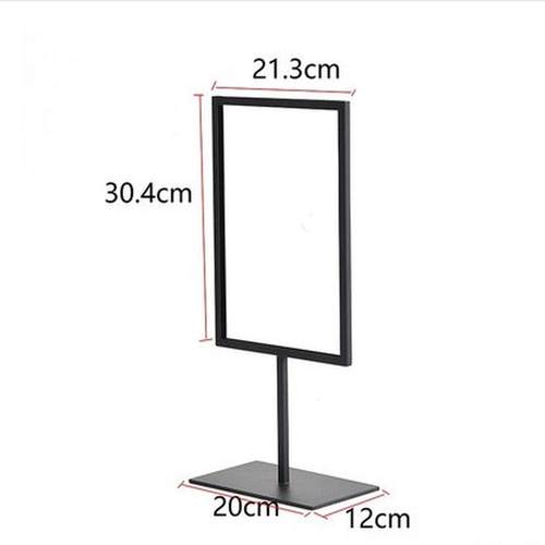 不锈钢创意广告牌展示牌立式卡台A4桌面宣传牌商场价格牌陈列架子 - 图3