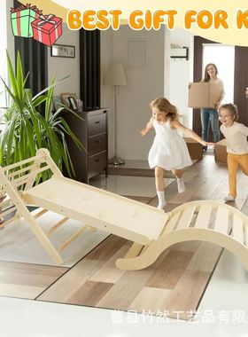 木质儿童架攀爬室内木质三角攀爬架幼儿滑滑梯锻炼攀爬架小型