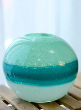 现代简约绿色系玻璃花瓶摆件玄关客厅电视柜台面装饰装饰摆件花瓶