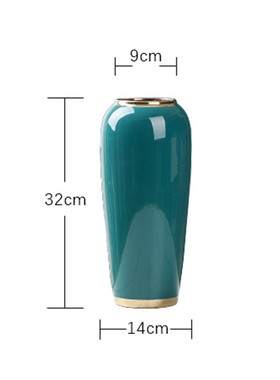 现代简约陶瓷花瓶中式茶室玄关展柜书桌花器轻奢家居酒店软装饰品