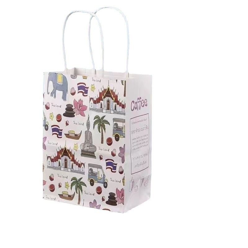 泰式奶茶打包袋老挝冰咖啡纸袋奶茶袋饮品一次性手提打包冰咖啡袋,淘宝优惠券,粉丝福利购,淘宝优惠卷