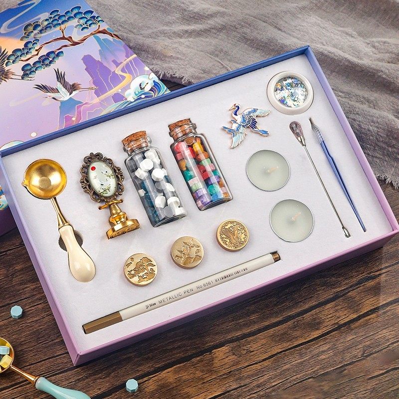 千里江山火漆套装手账工具章头蜡粒炉子熔炉新手火星便宜信封请柬,淘宝优惠券,粉丝福利购,淘宝优惠卷