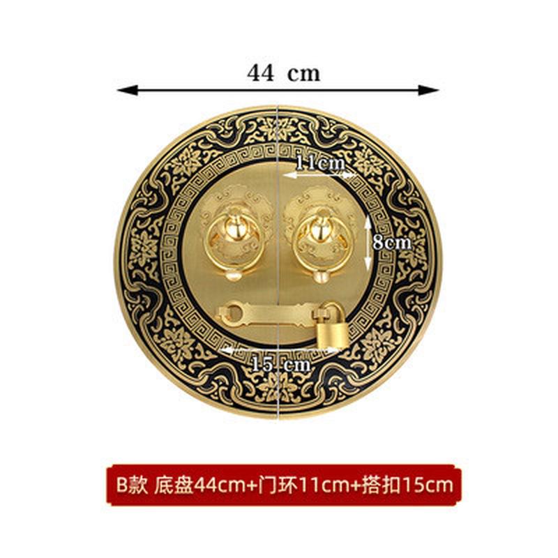 中式仿古别墅黄铜锁扣拉手兽头狮子头门环大门庭院木门栓插销把手 - 图1