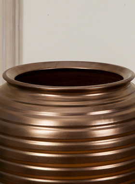 景德镇落地大花瓶别墅咖啡色原色棕色客厅庭院新中式酒店摆件