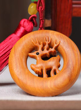 檀香车挂一路平安小吊坠文玩木质工艺品diy装饰品挂件