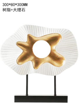 美豹现代抽象几何摆件家居雕塑玄关书柜酒店样板间办公室软装饰品