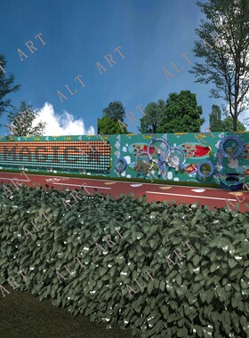 热销曲线异形格栅景墙入口公园矮墙标识景观小品雕塑