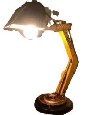 跨级新款仿真挖土机小夜灯装饰客厅树脂工艺品房间小摆件创意礼品